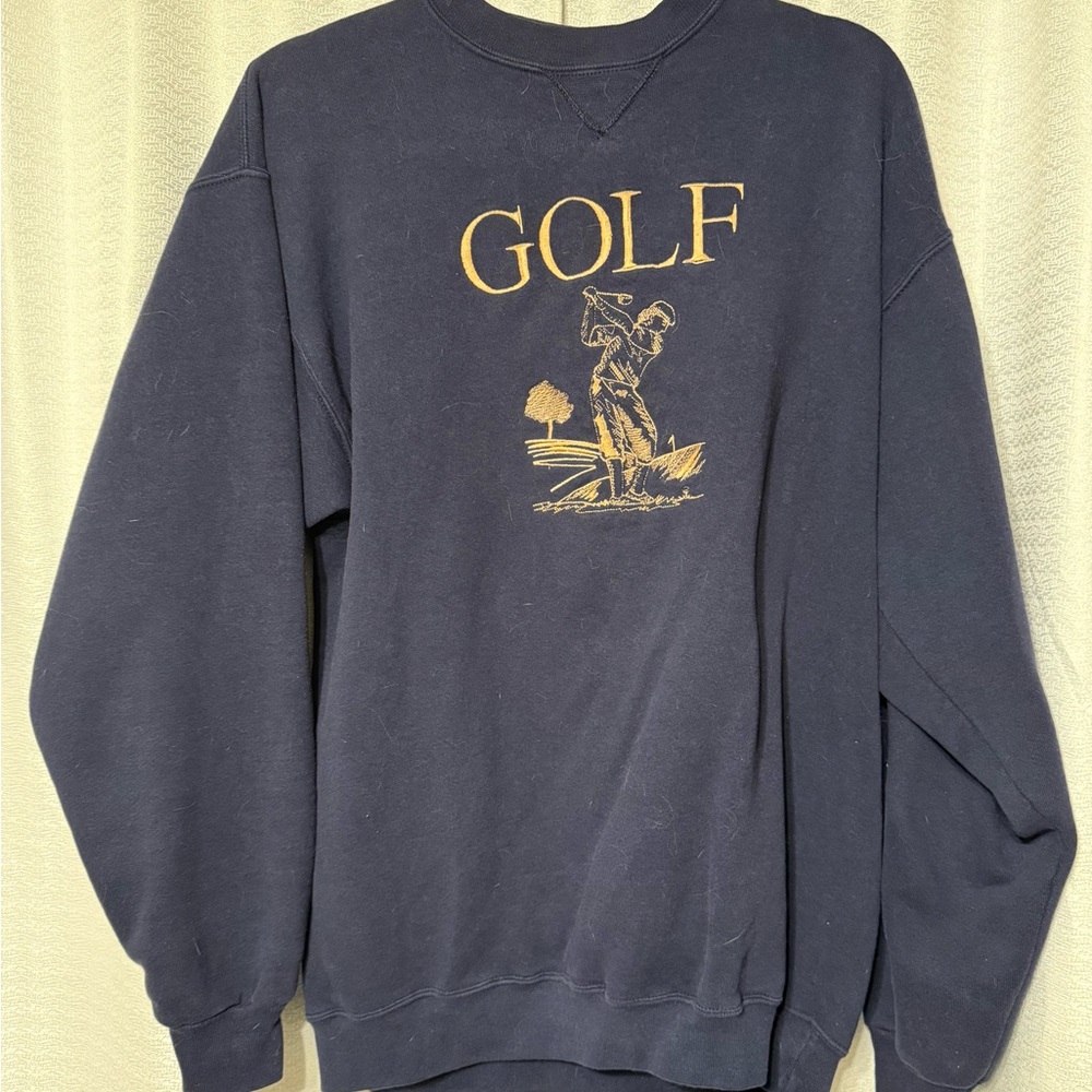 Vintage 90s Navy Golf Graphic Crewneck Sweater